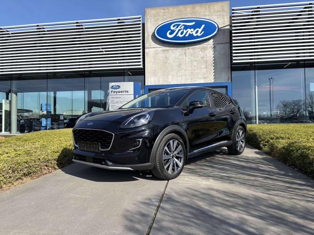 Ford Puma Ecoboost mHEV Titanium X AUTOMAAT (bj 2023), Auto's, Automaat, Parkeersensor, Zwart, Bedrijf