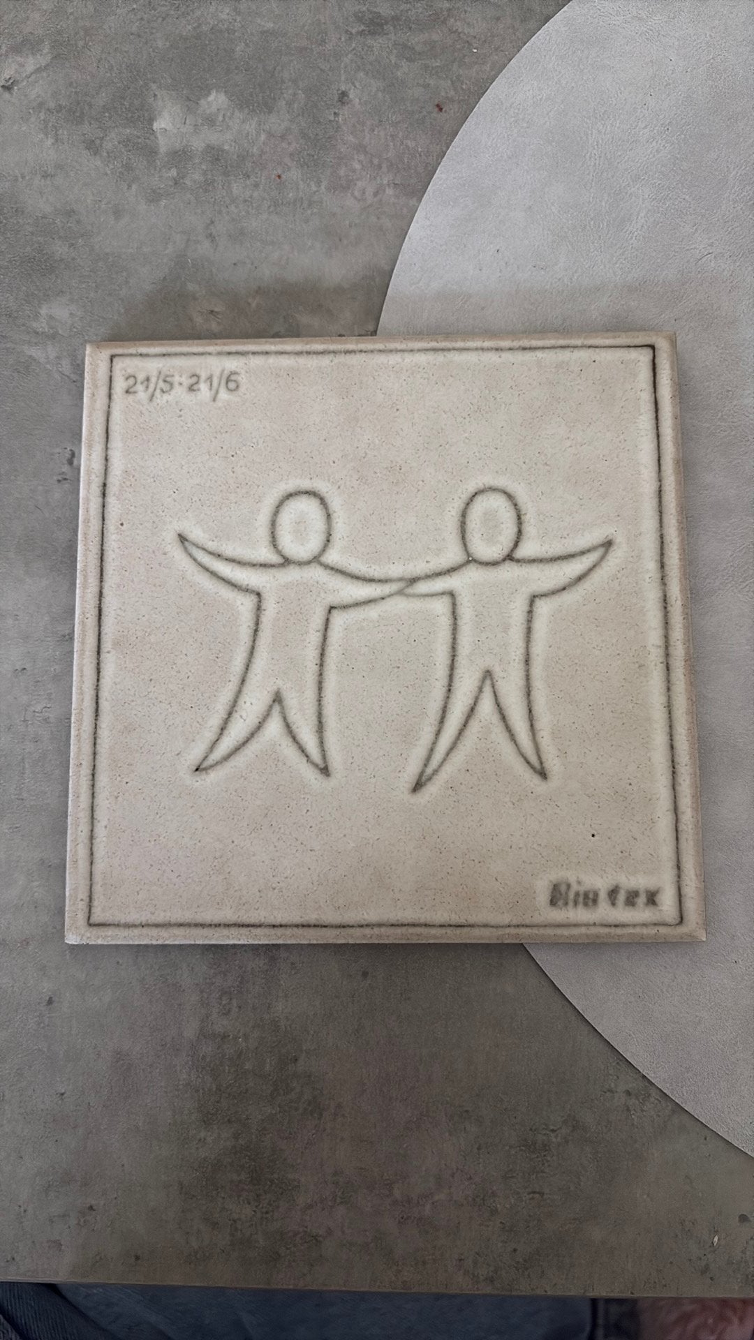 Vintage Marazzi Bio Tex Sterrenbeeld Tegel – Tweeling, Antiek en Kunst, Ophalen
