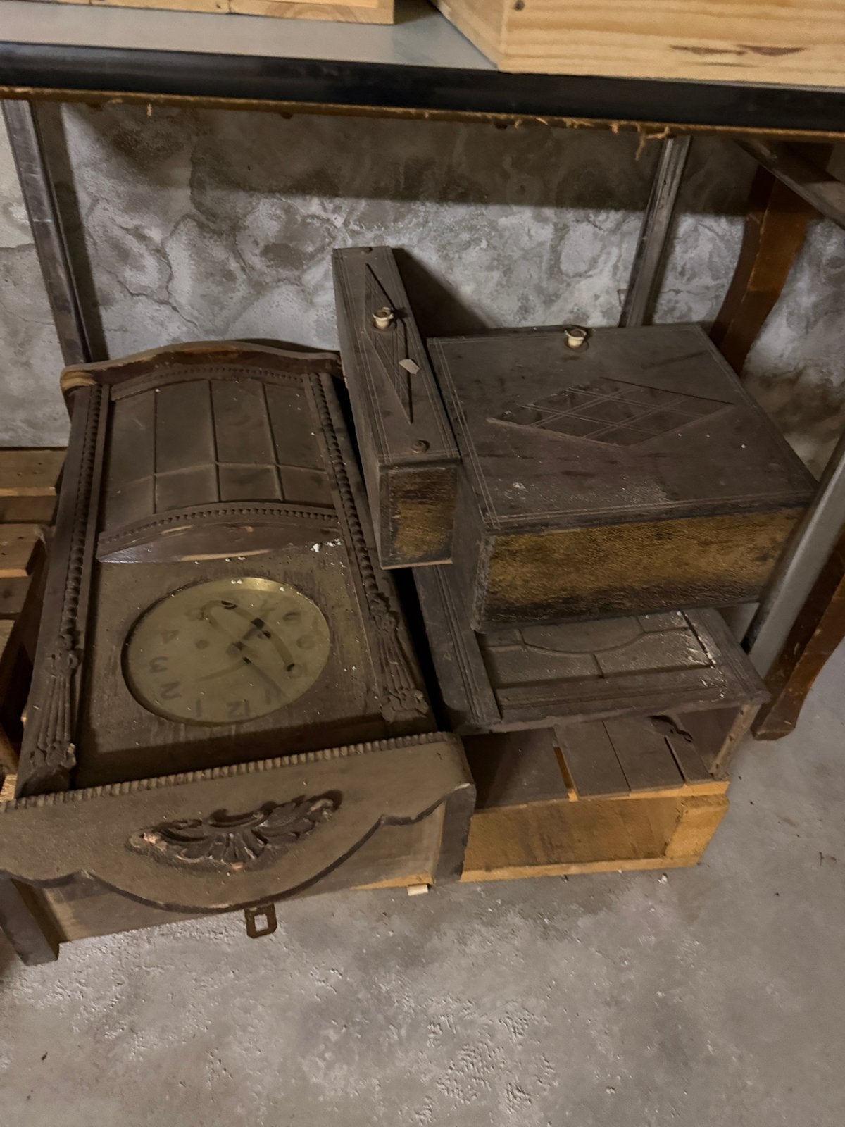 antieke of vintage houten regulateur / wandklok, Antiek en Kunst, Ophalen