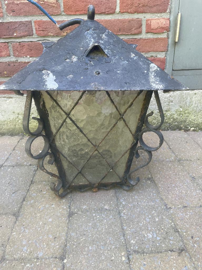 Antieke Hang lantaarn in metaal, Antiek en Kunst, Ophalen