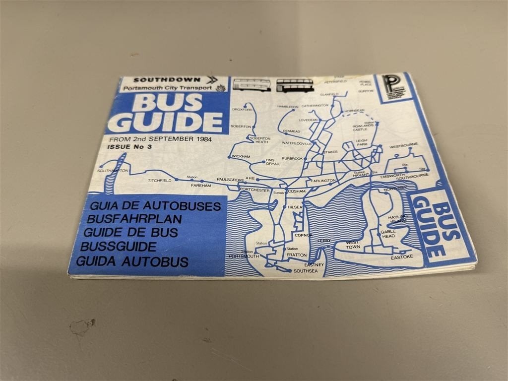 Bus route kaart -1984 Southdown Portsmouth area bus, Ophalen of Verzenden, Zo goed als nieuw