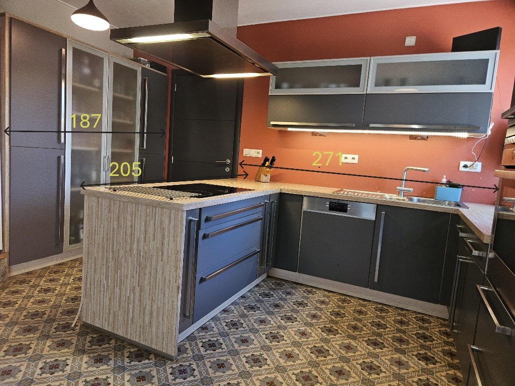 cuisine équipée, Maison & Meubles, Cuisine | Cuisines complètes, Utilisé, Cuisine en U, Gris, Bois, Enlèvement