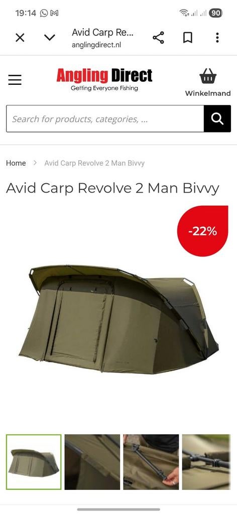 Avid revolve 2 man bivy met klein mankementje, Enlèvement