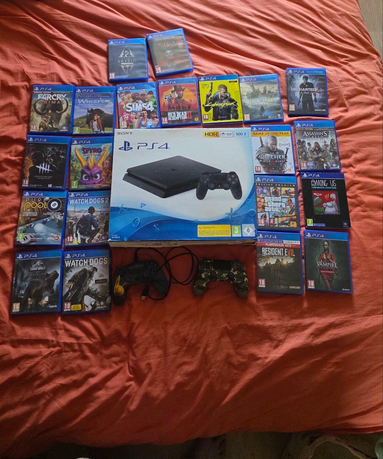 Pack PS4 Slim 500 Go (Boîte d'origine) +3 Manettes + 18 Jeu, Consoles de jeu & Jeux vidéo, Consoles de jeu | Sony PlayStation 4