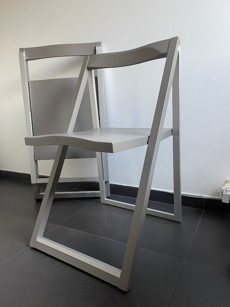 2x Chaises Pliantes Calligaris (Gris Tourterelle), Maison & Meubles, Chaises, Neuf, Gris, Design, Deux