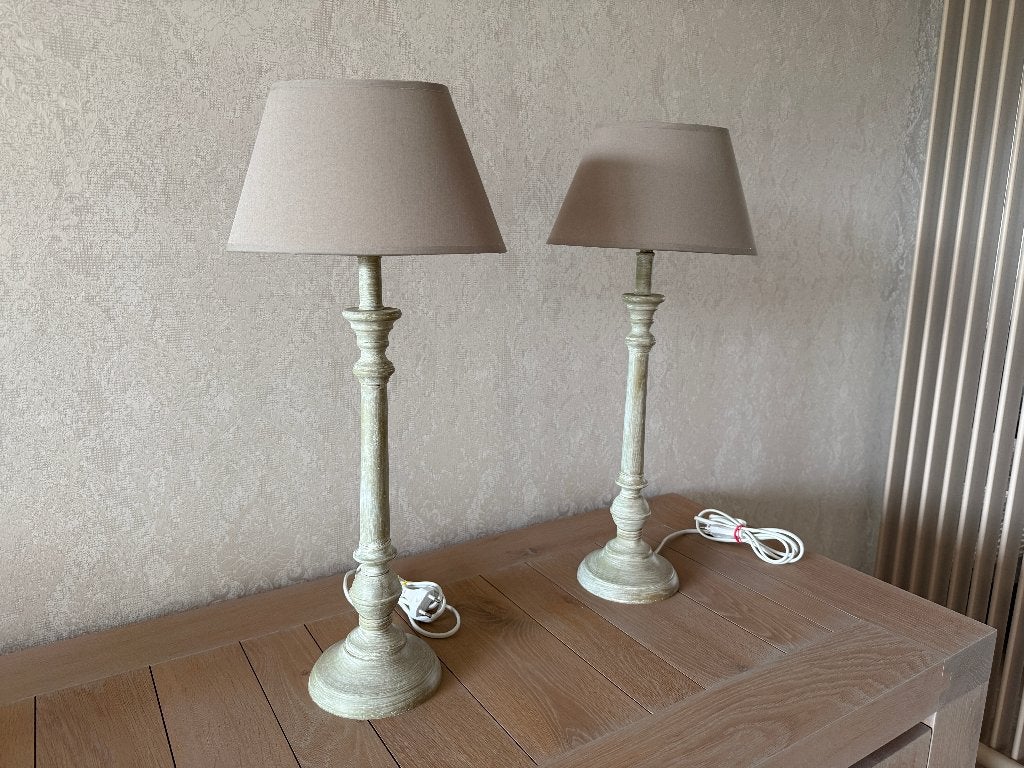 Tafellampen met lampenkap 2 stuks, Ophalen, 57 cm, Gebruikt, Meerkleurig