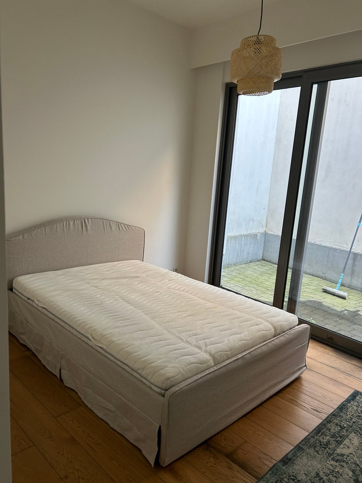 2persoons bed te koop, Ophalen, Overige materialen, Beige, Zo goed als nieuw