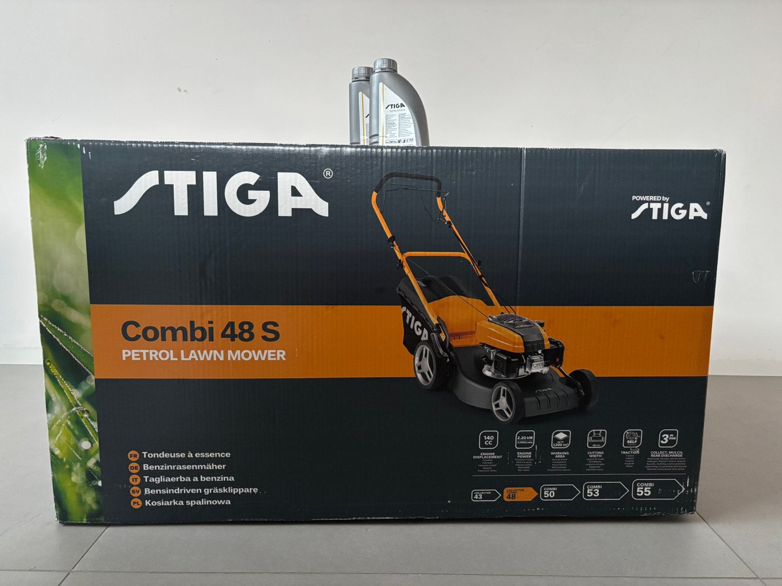 Nieuw stiga combi 48s grasmachine ongeopend in de doos, Enlèvement, Neuf, Tondeuses à gazon à essence