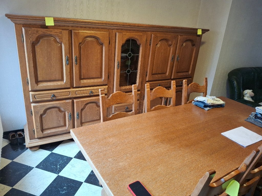 Volledige eetplaats, Huis en Inrichting, Complete eetkamers, Ophalen, Gebruikt, 4 tot 6 stoelen