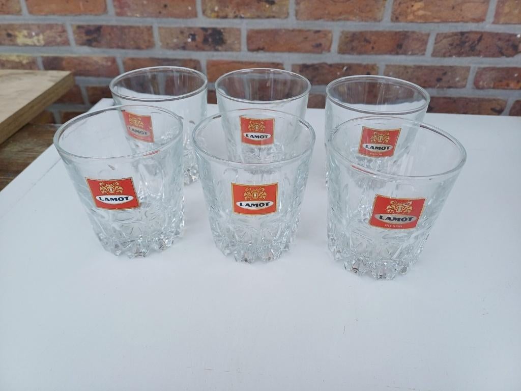 Set van 6 Lamot glaasjes, Verzamelen, Verzenden, Gebruikt
