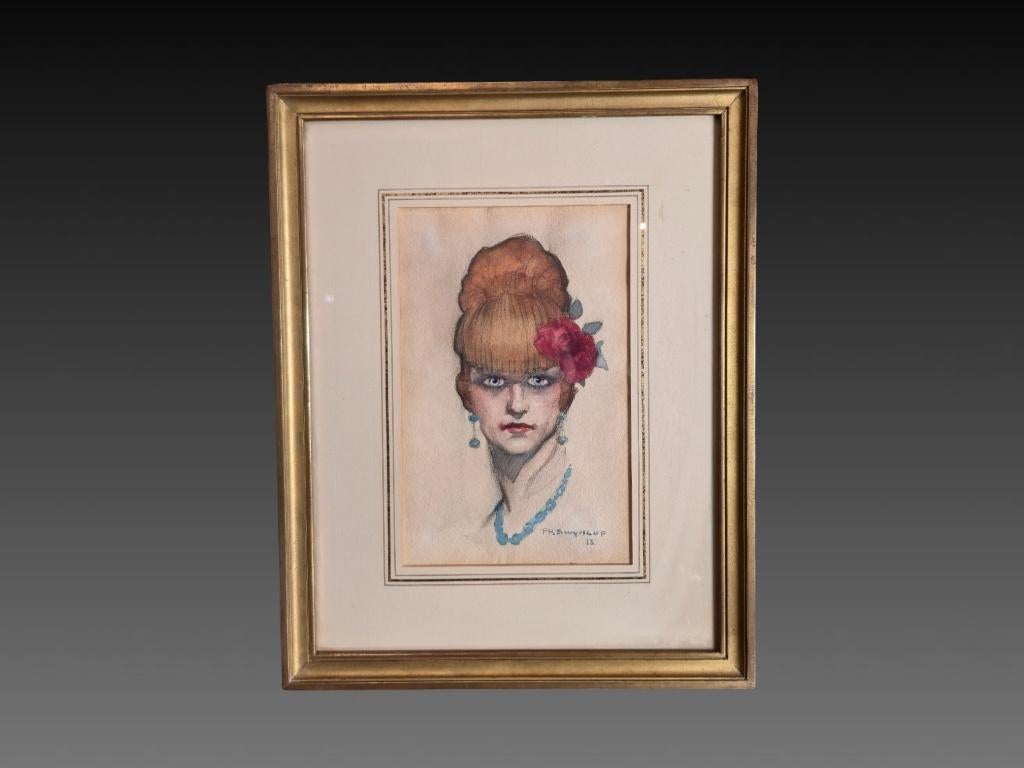 Philippe Swyncop (1878-1949), portrait, aquarelle, 1918, Enlèvement ou Envoi
