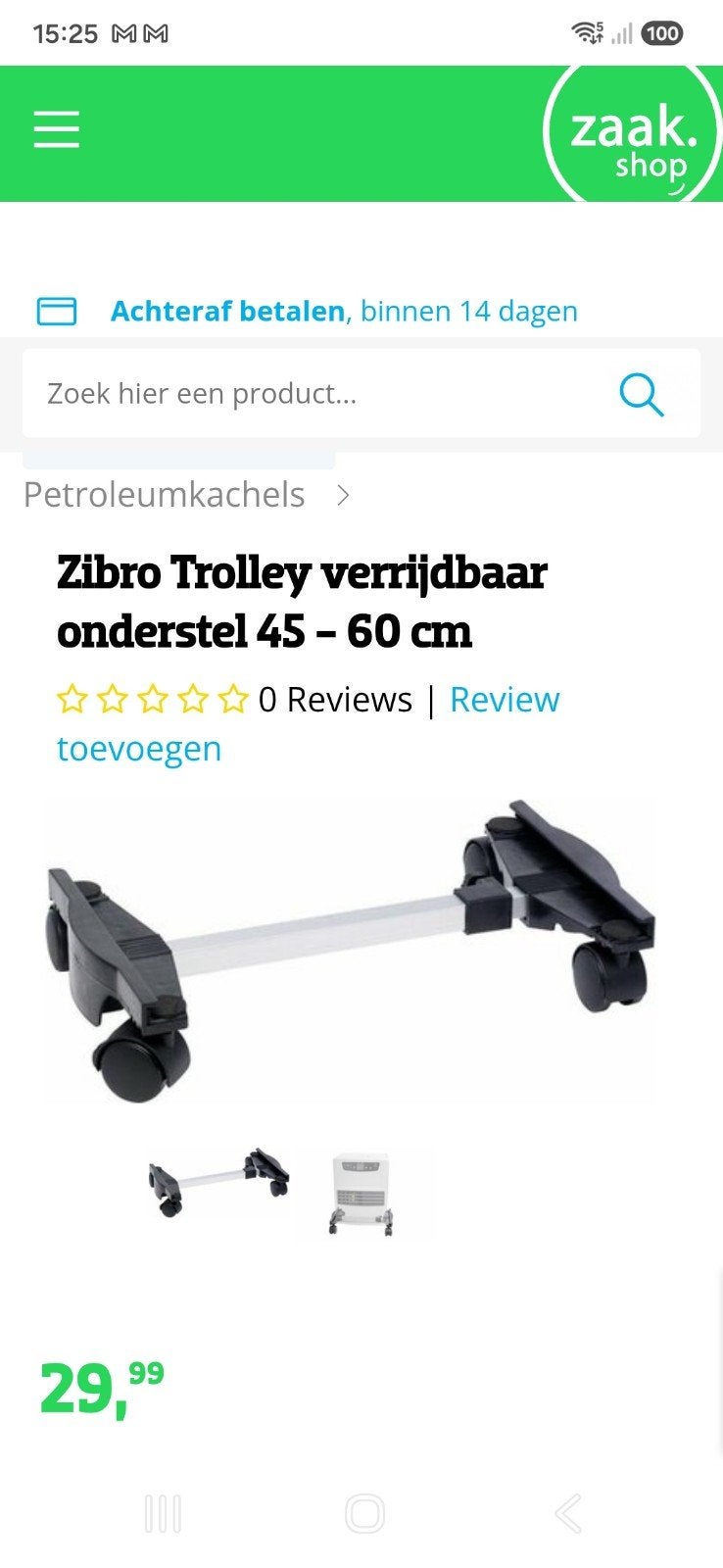 zibro trolley verrijdbaar, Caravans en Kamperen, Ophalen, Nieuw