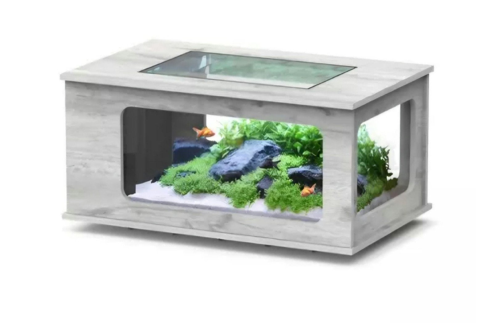 table d'aquarium, Couvercle inclus, Bocal à poissons, Enlèvement, Utilisé