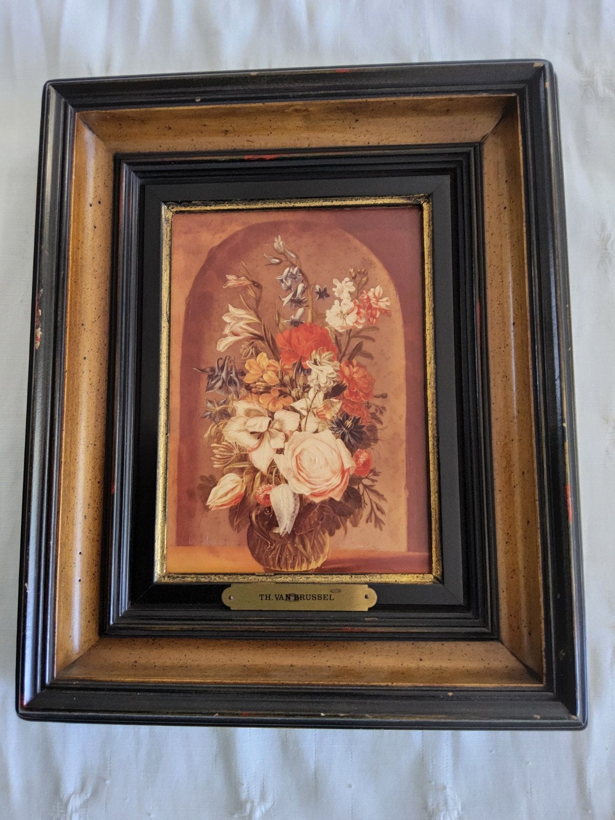Bloemstilleven Th. van Brussel, Ophalen of Verzenden, Gesigneerd, Bloemen