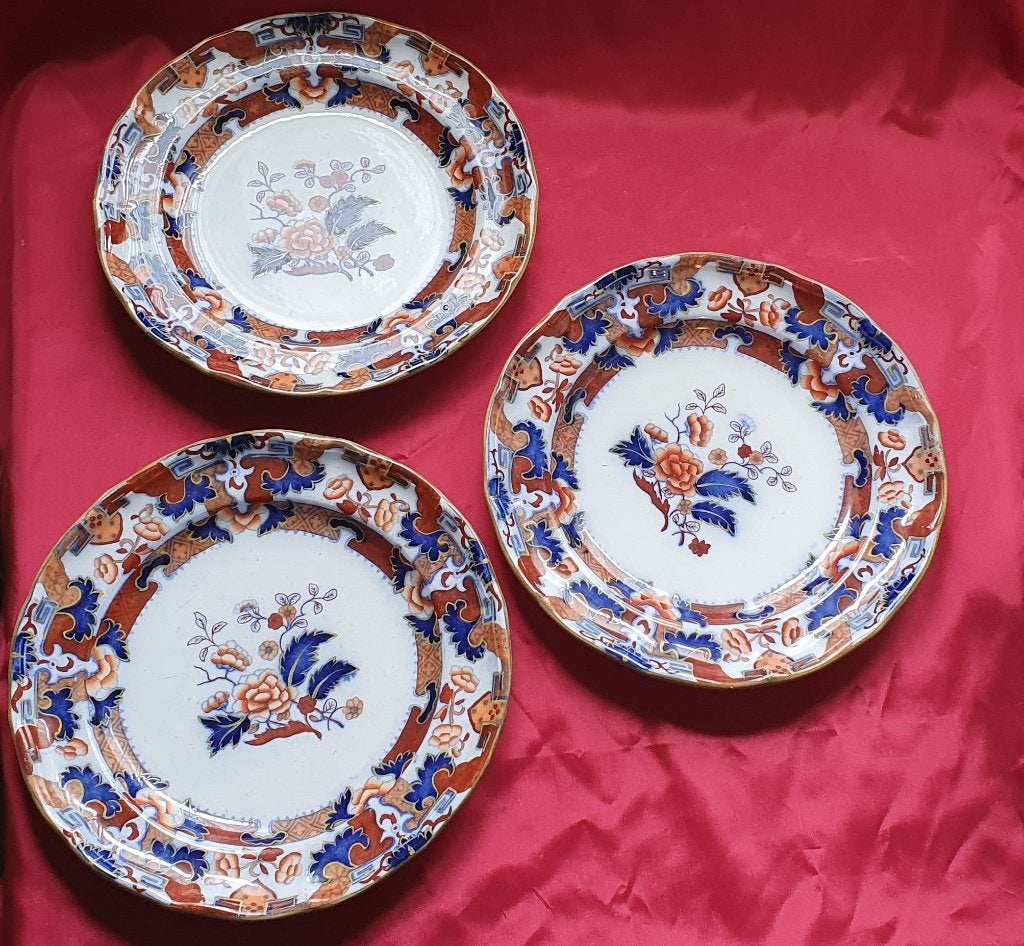 3 assiettes Thomas MINTON anno 1845, JAPON, Antiquités & Art, Enlèvement ou Envoi