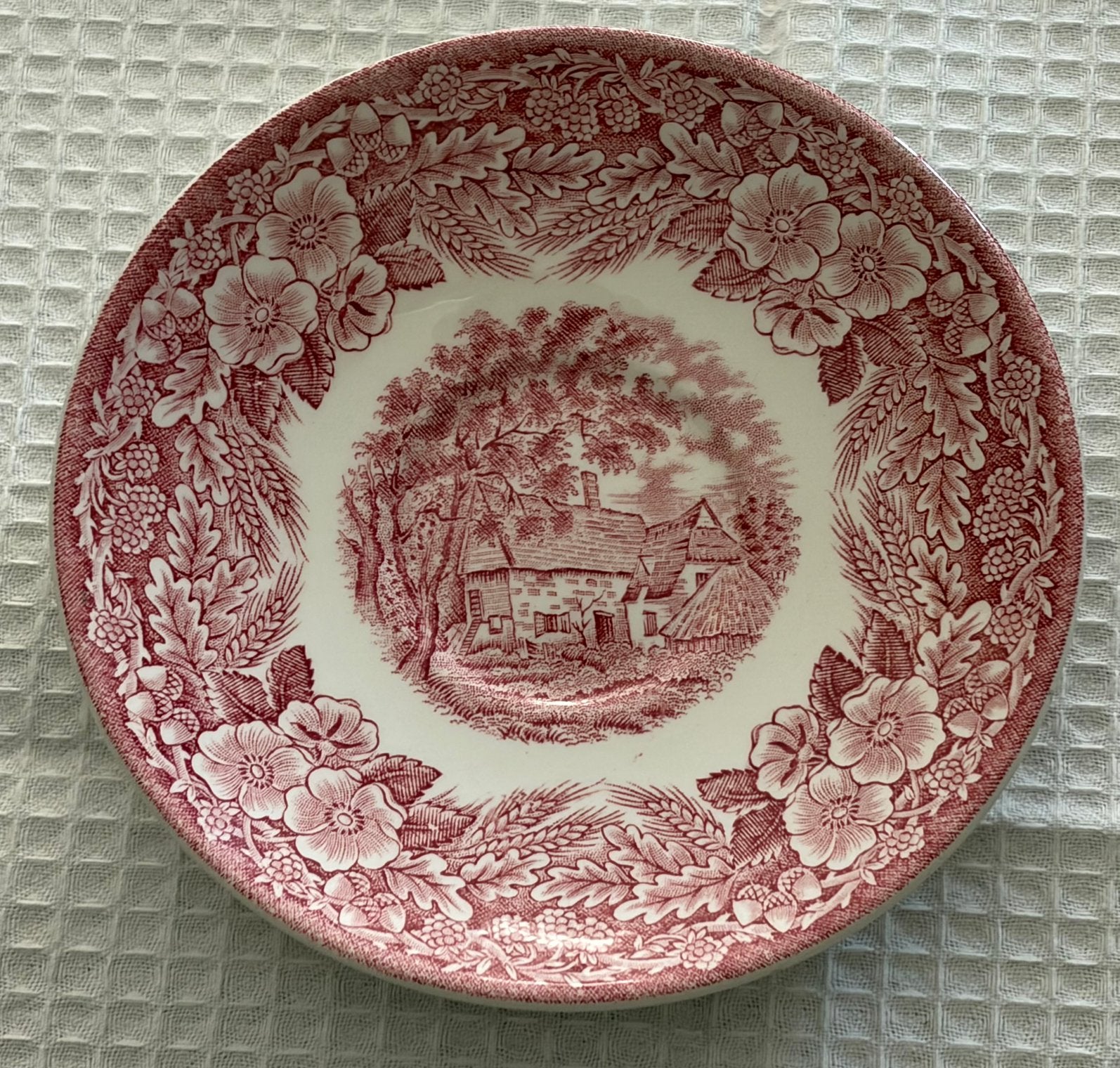 Vintage Engelse Schotel / Onderzetter – Rood Transferware, Ophalen of Verzenden