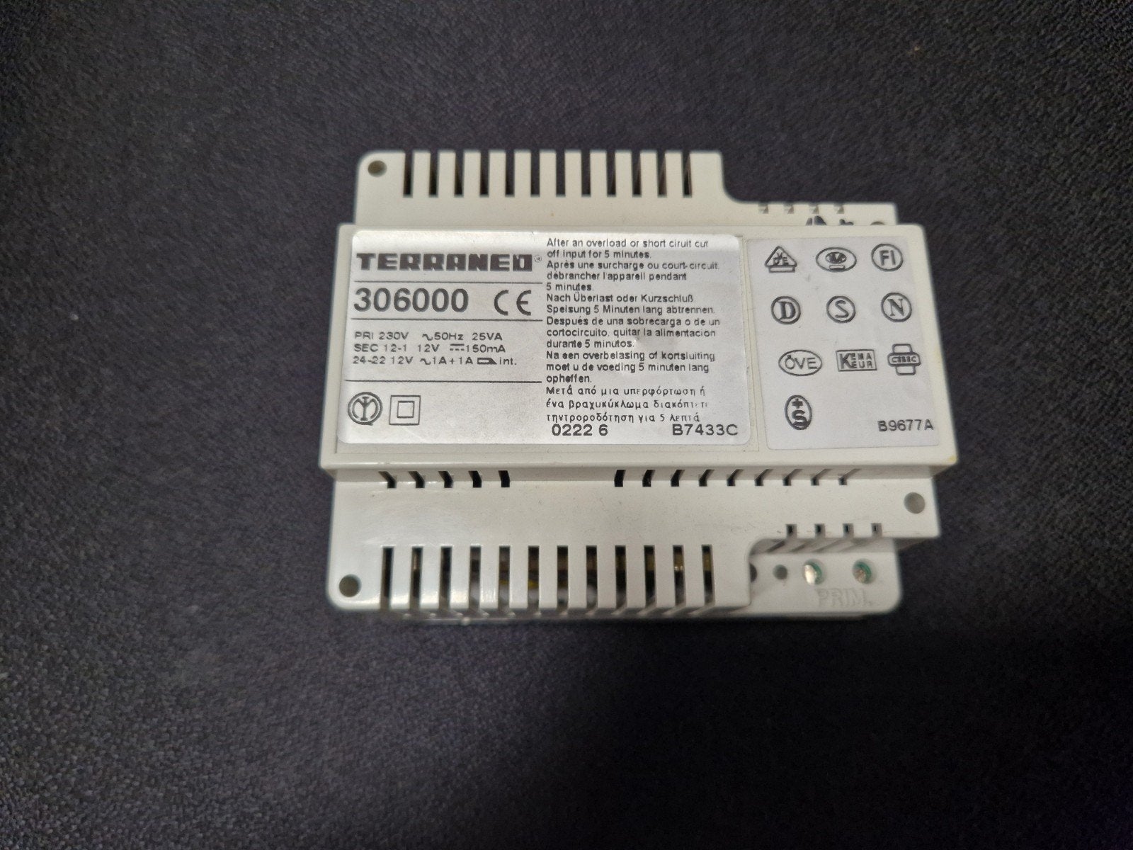 Alimentation interphone BTicino Terraneo 306000 – 12 V AC/DC, Bricolage & Construction, Enlèvement ou Envoi