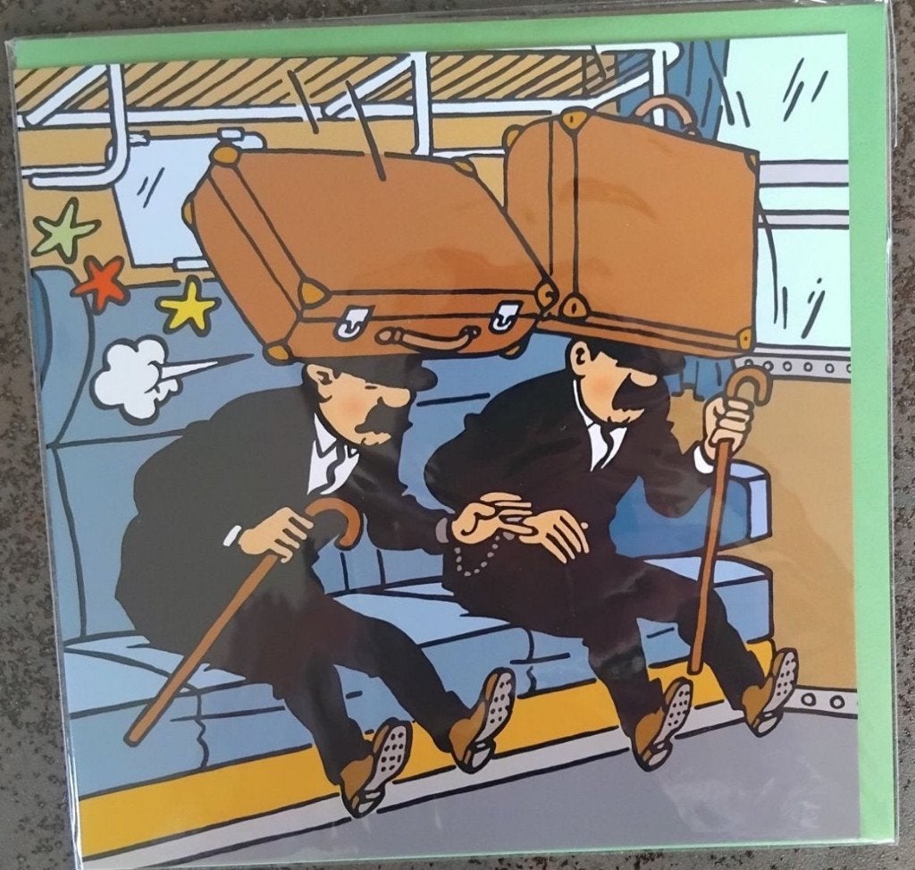 Carte postale double : Tintin - Train, Enlèvement