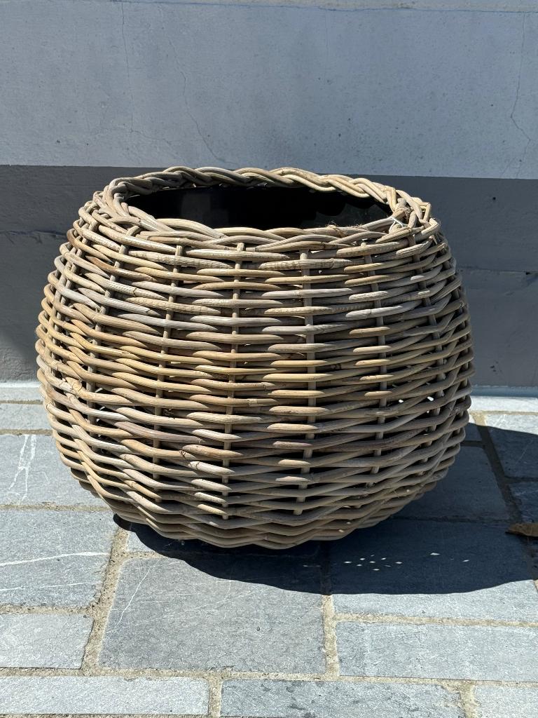 Super mooie bloemenmanden met kunststof kuip, Tuin en Terras, Ophalen, Nieuw, Rond, Kunststof