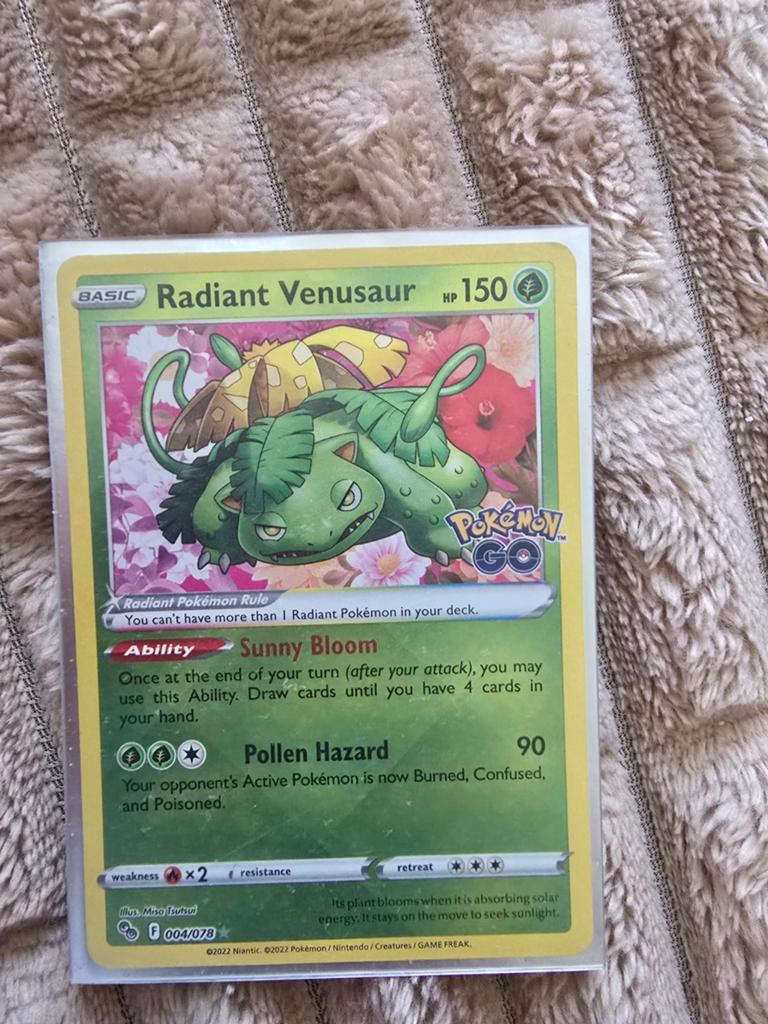 Pokemon kaart radiant venusaur pokemon go, Enlèvement