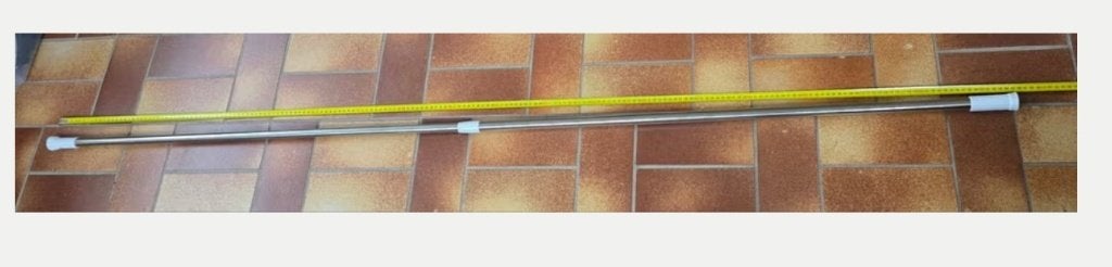 barre de rideau de douche extensible chrome et blanc, Enlèvement, Comme neuf, Chrome, Douche