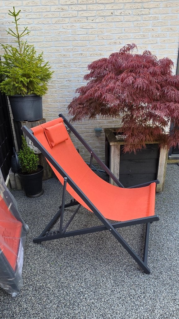 2 Tuinstoelen nieuw, Jardin & Terrasse, Chaises de jardin, Enlèvement, Neuf, Ajustable