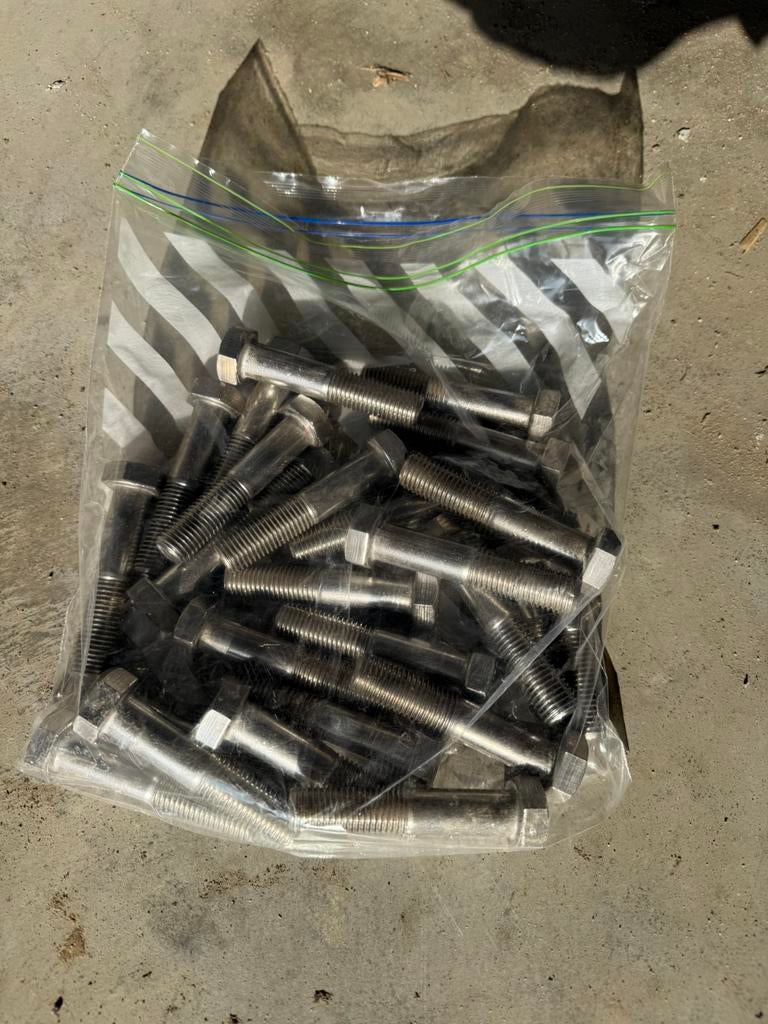 Inox M16 bouten 20 stuks, Ophalen, Zo goed als nieuw, Inox