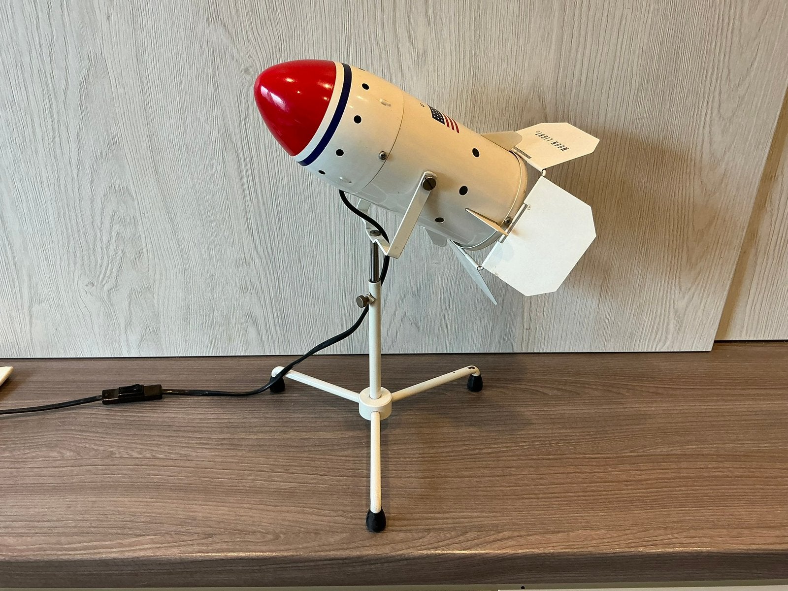 Vintage jaren 70 moon light raket bureaulamp, Huis en Inrichting, Ophalen of Verzenden, Zo goed als nieuw, Bureaulamp, Vintage