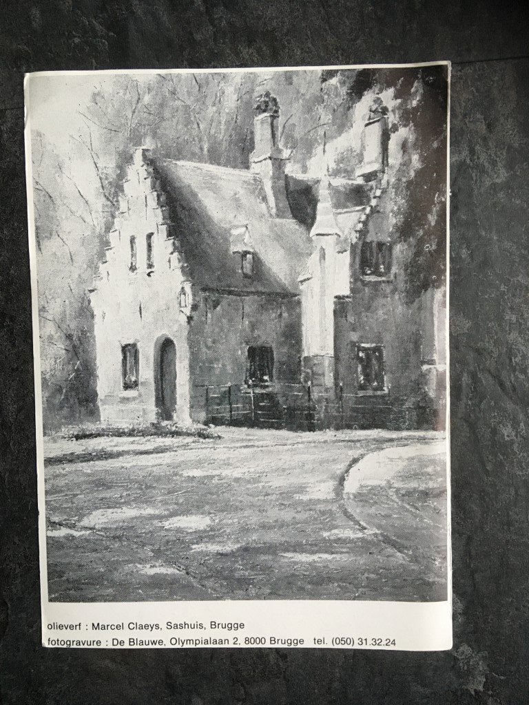 Prent brugge - sashuis - marcel claeys, Ophalen of Verzenden, West-Vlaanderen