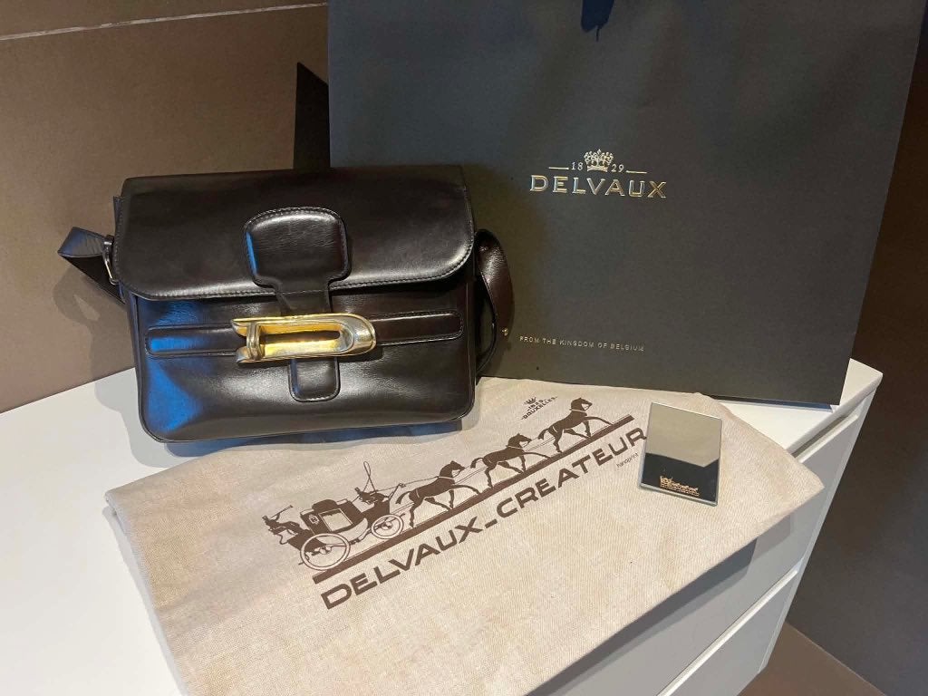 Vintage Delvaux, Handtassen en Accessoires, Tassen | Damestassen, Ophalen of Verzenden, Gebruikt, Bruin, Handtas