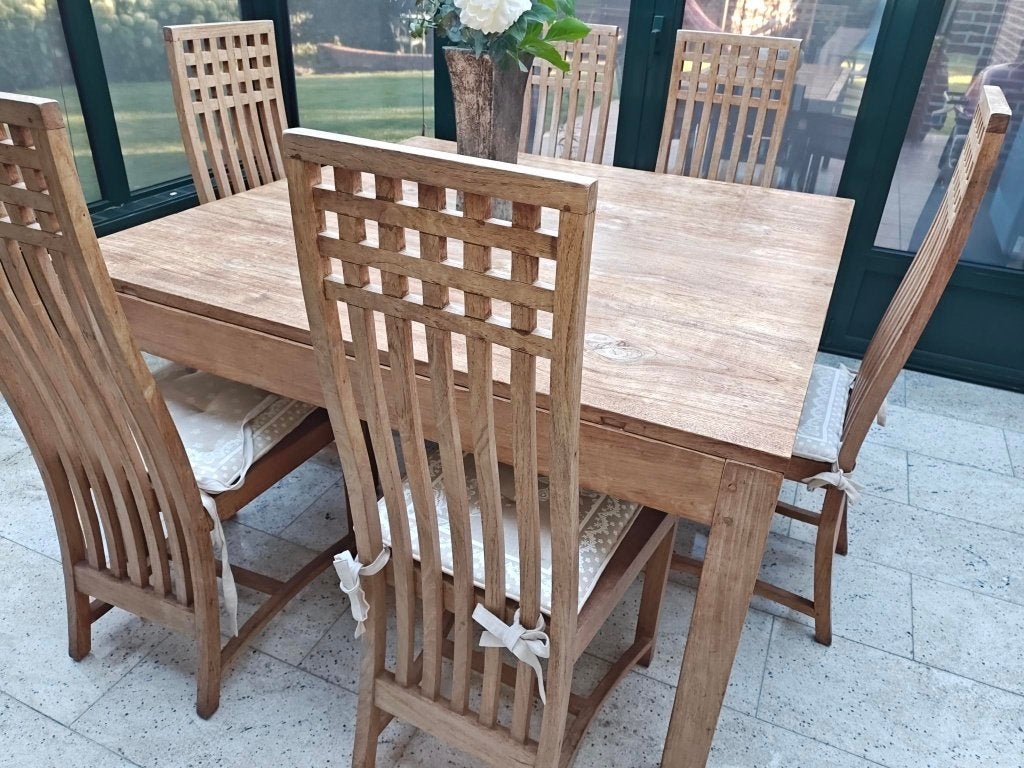 GOEDKOOP CHEAP Teak tafel stoelen, Ophalen, Zo goed als nieuw, Vierkant, Teakhout