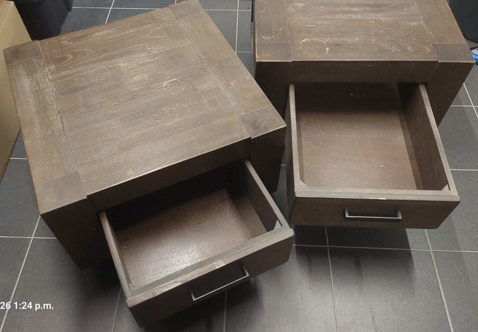 Twee bruine kastjes, Maison & Meubles, Accessoires pour la Maison | Coffres, Enlèvement