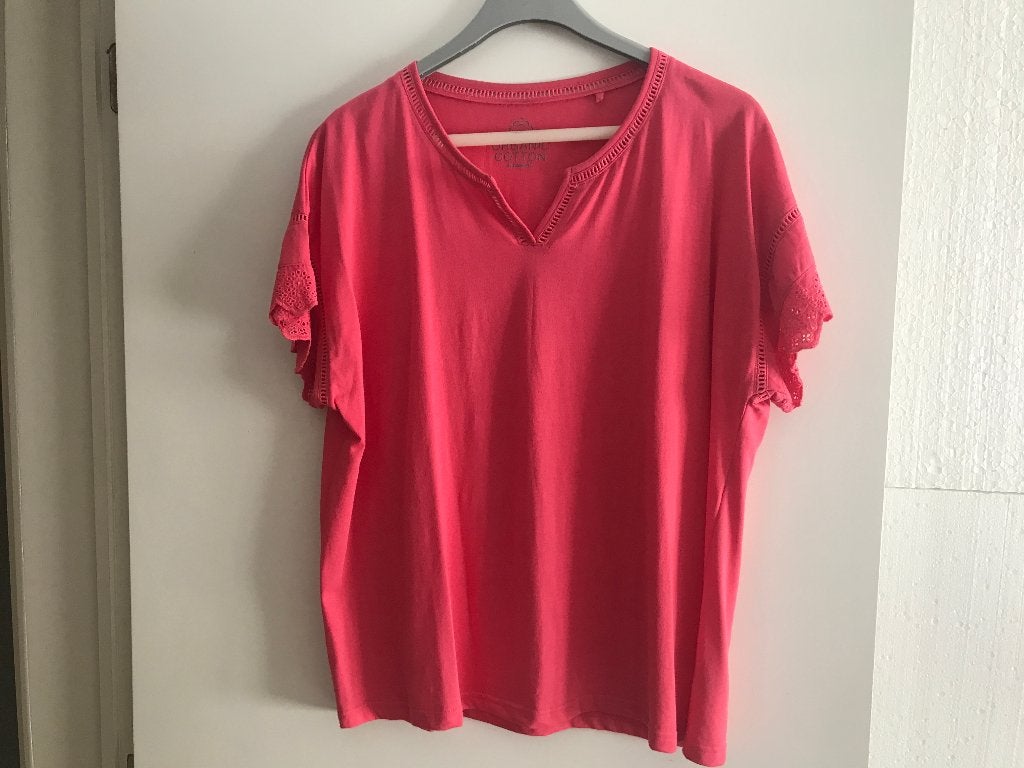Damart roos t-shirt, Kleding | Dames, T-shirts, Ophalen, Maat 42/44 (L), Zo goed als nieuw, Korte mouw