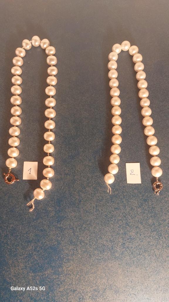 Deux magnifiques colliers de perles., Bijoux, Sacs & Beauté, Bijoux anciens, Enlèvement ou Envoi, Autres matériaux, Collier