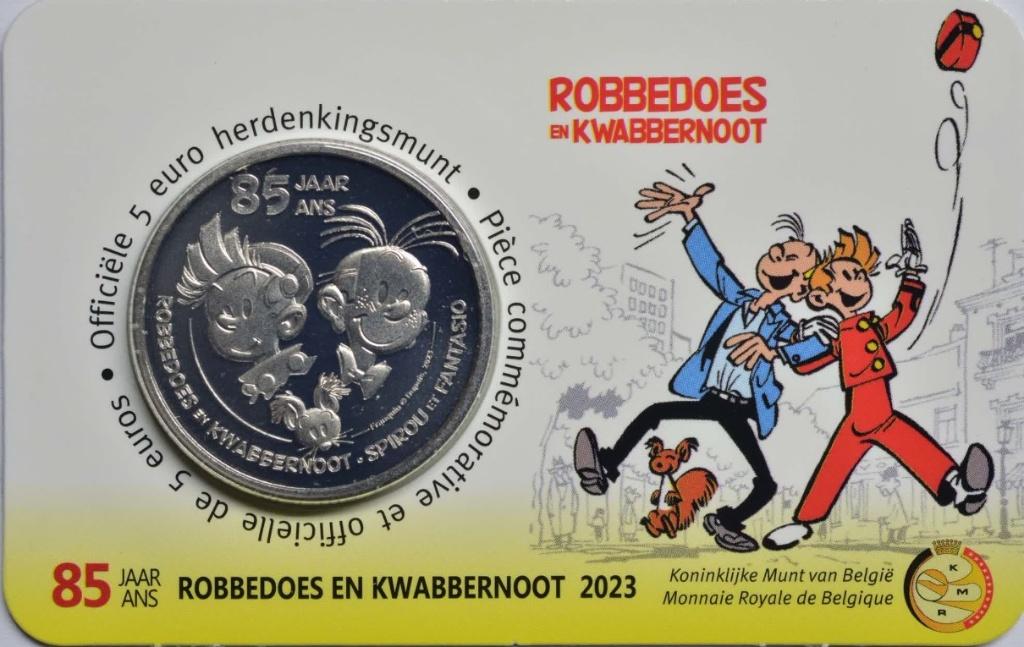 5 euro België 2023 Robbedoes en Kwabbernoot reliëf in CC, Postzegels en Munten, Ophalen of Verzenden, België, 5 euro