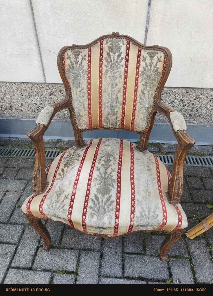 Fauteuil et table de salon, Enlèvement, Utilisé, Bois, 75 à 100 cm