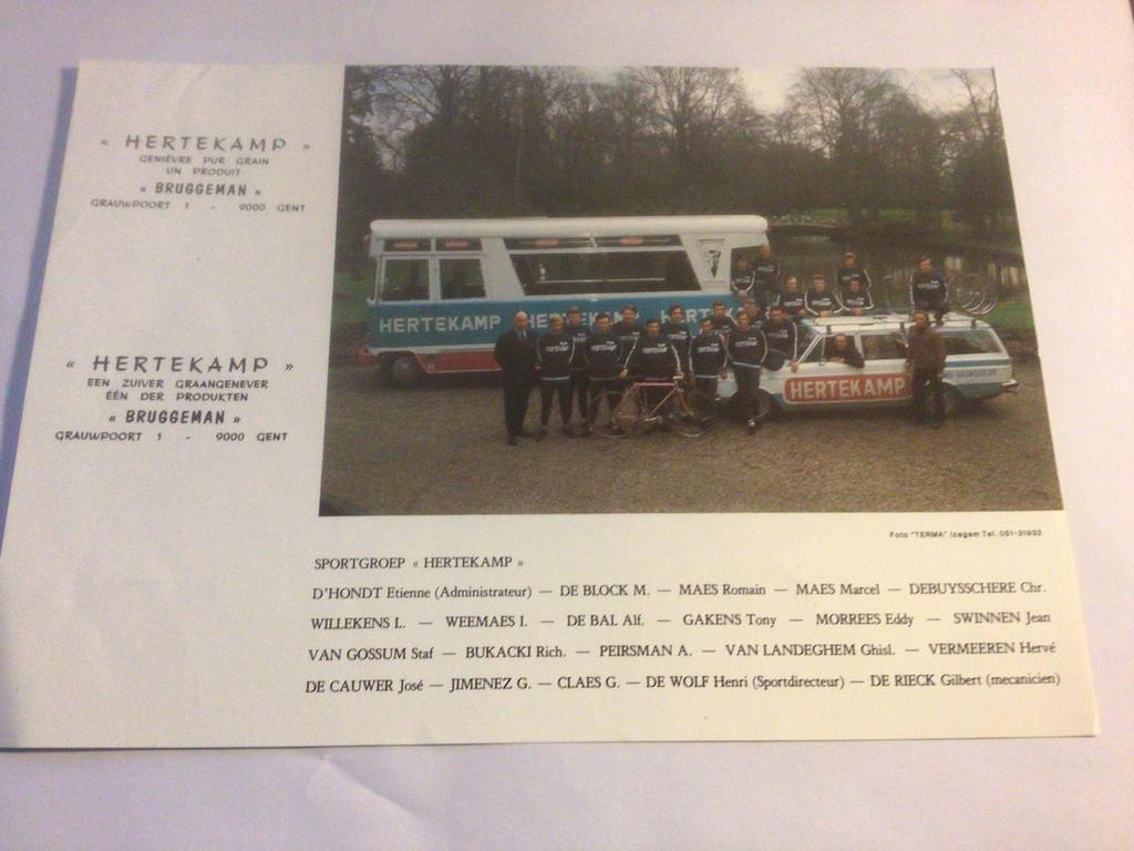 wielerkaart  1973 team hertekamp jose de cauwer willekens, Verzenden, Zo goed als nieuw