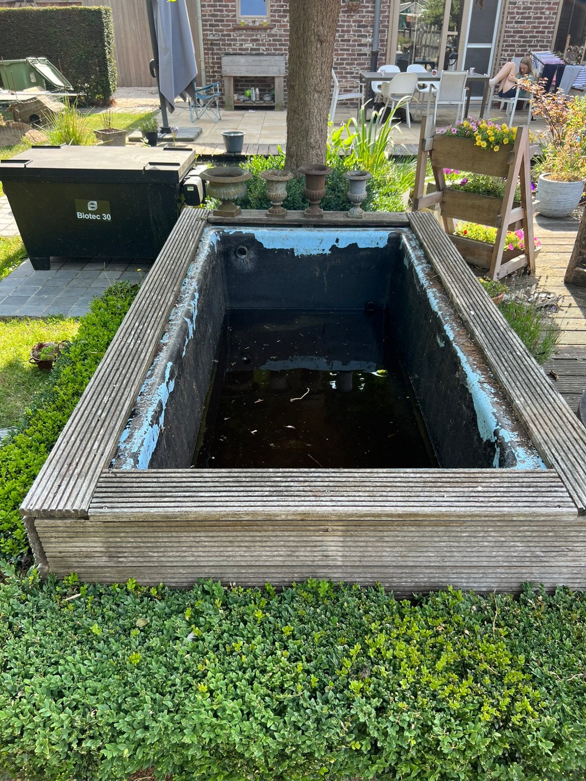 Polyester quarantaine bak of vijver, Tuin en Terras, Ophalen, Gebruikt