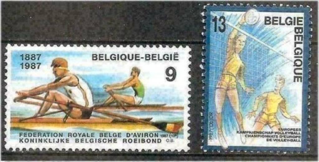 Belgique 1987 - Yvert/OBP 2259-2260 - Aviron et volley- (PF), Envoi, Non oblitéré, Neuf, Sport