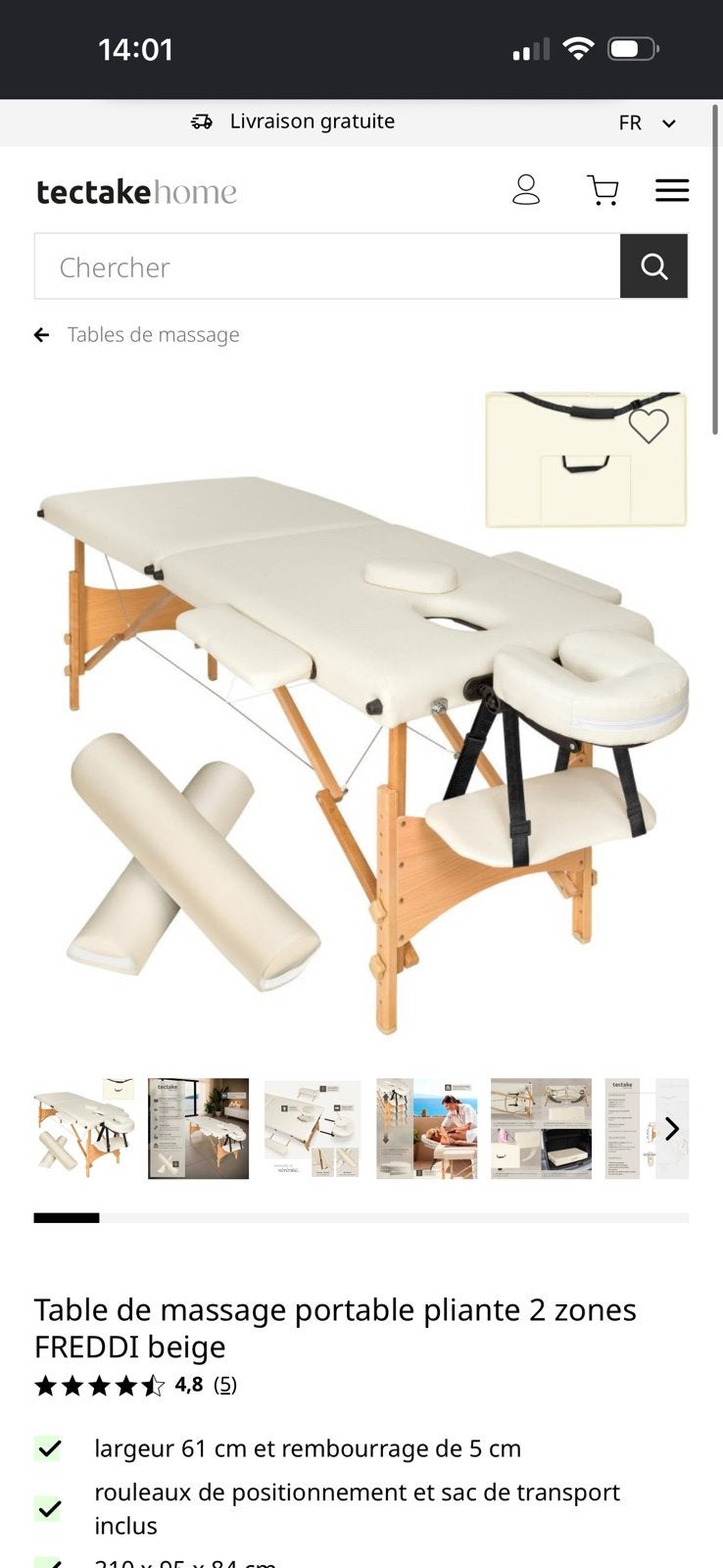 Tables de massage neuve, Enlèvement, Comme neuf