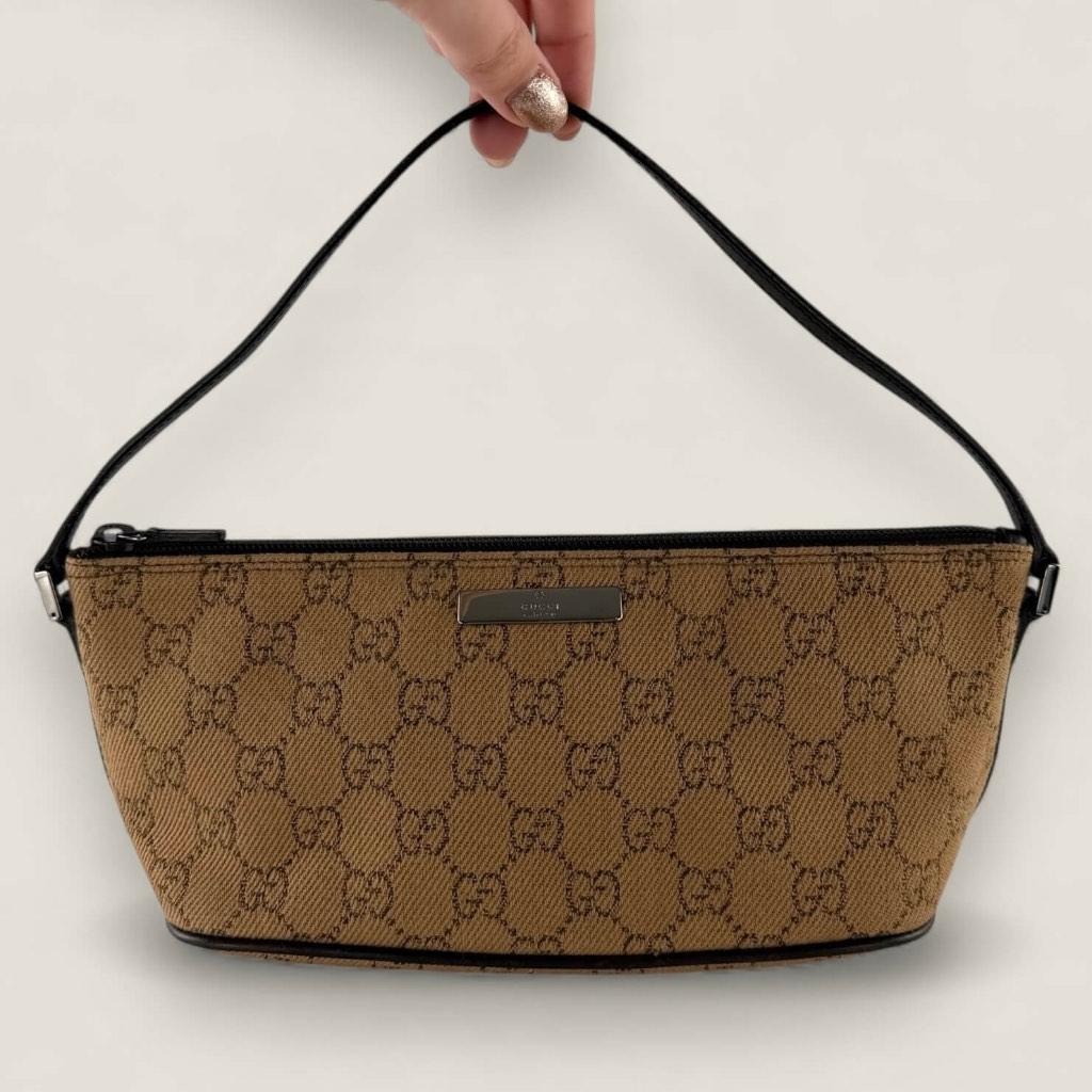 Sac bateau Gucci GG Supreme, Enlèvement ou Envoi, Utilisé, Brun, Sac à main