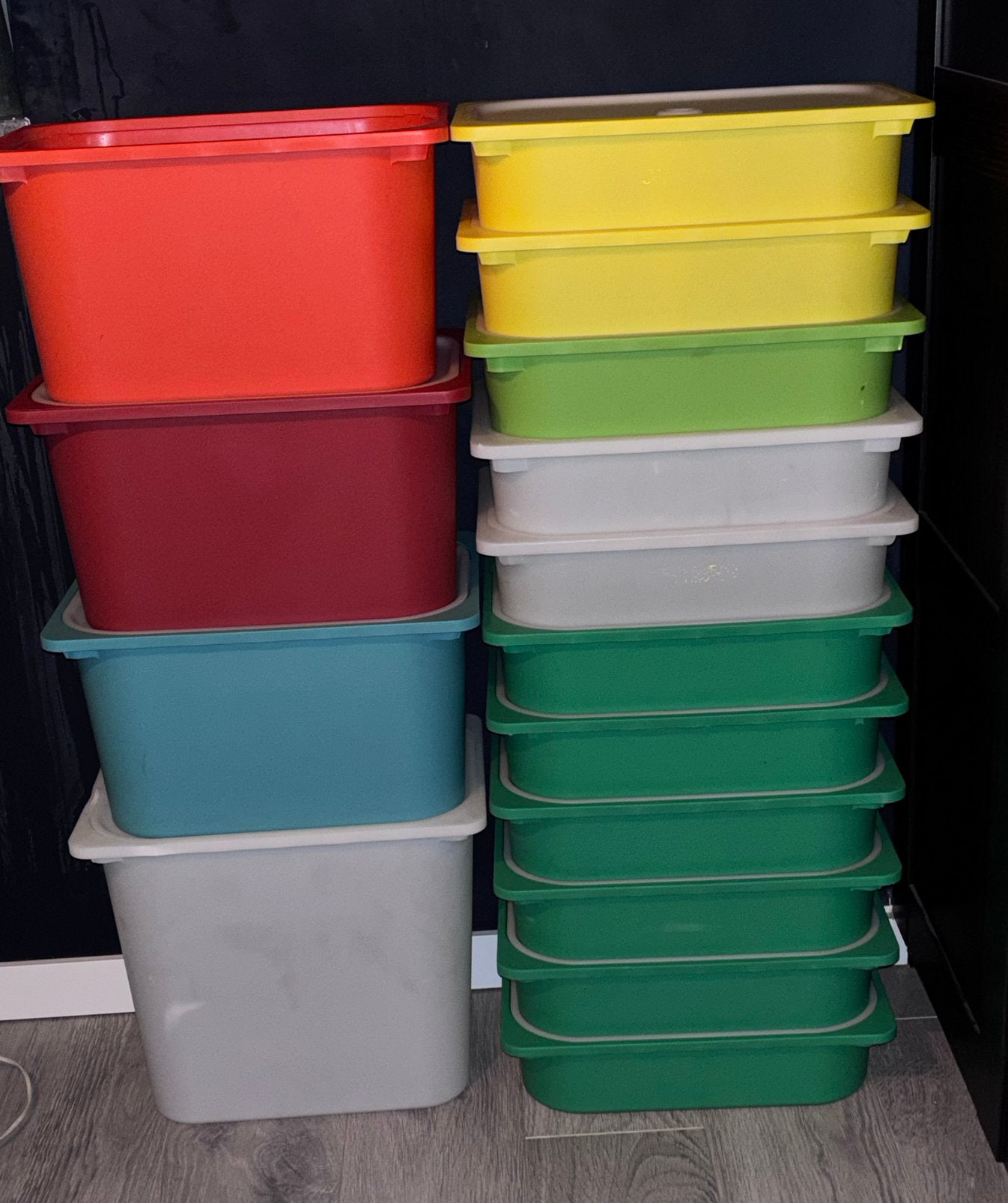 Trofast opbergbak met deksel IKEA 15 stuks, Ophalen of Verzenden, Zo goed als nieuw