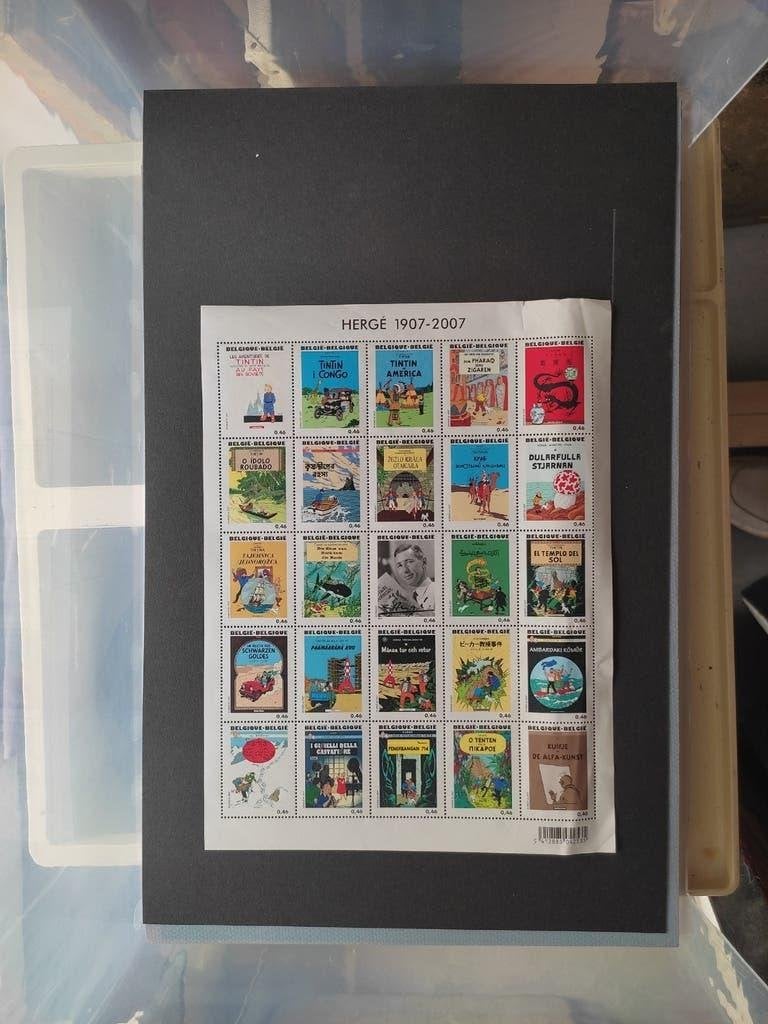 VEILINGEN Lot Tintin Hergé 1907-2007 postzegelvellen nieuw, Ophalen of Verzenden