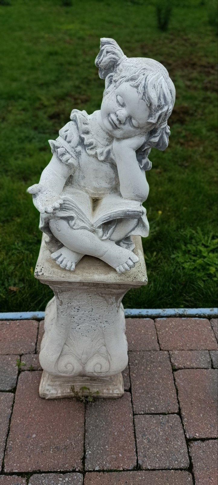 Tuinbeeld met sokkel., Ophalen, Gebruikt, Steen, Overige typen
