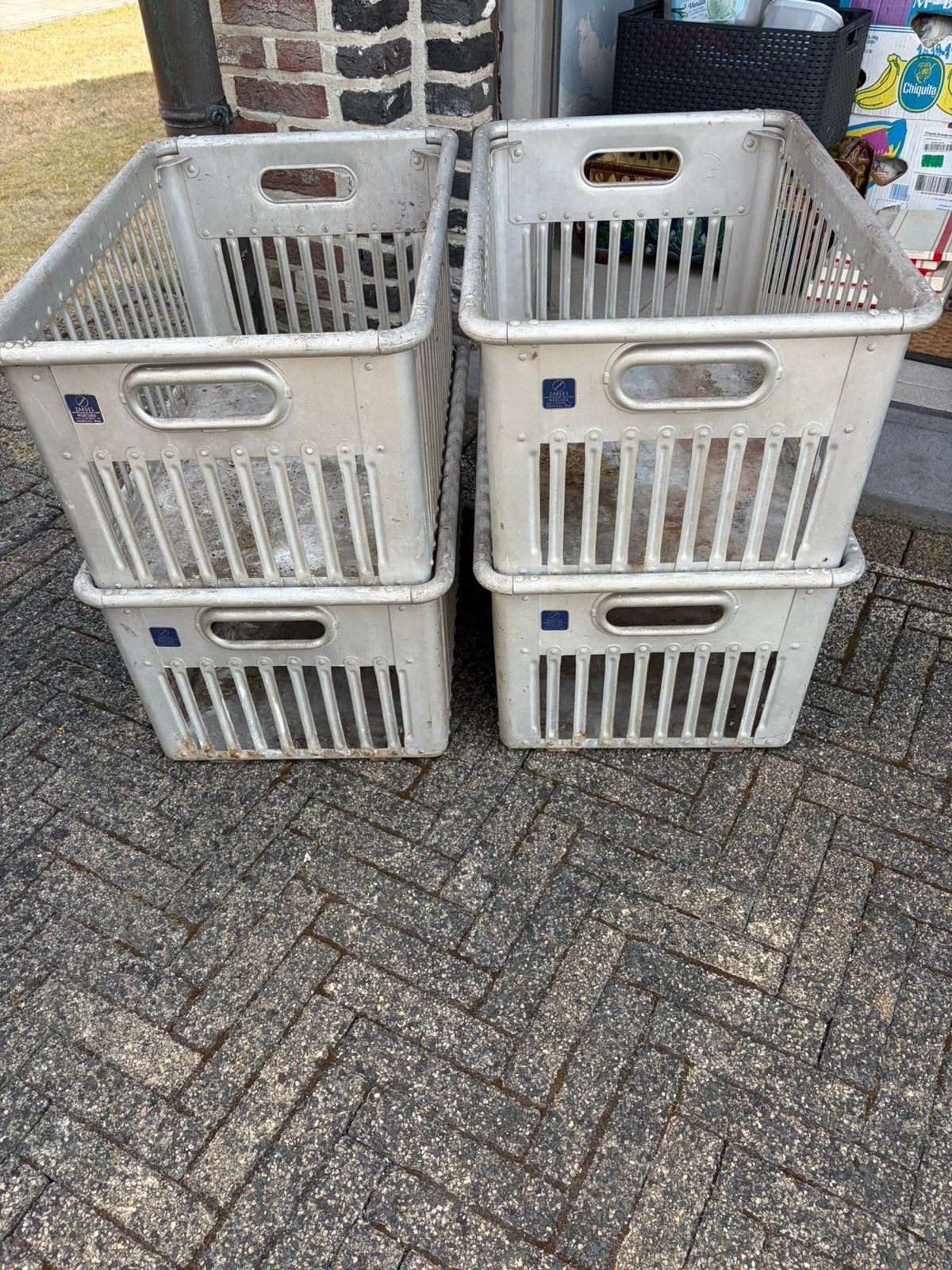 4 aluminium bakken van de bakker, Antiek en Kunst, Ophalen
