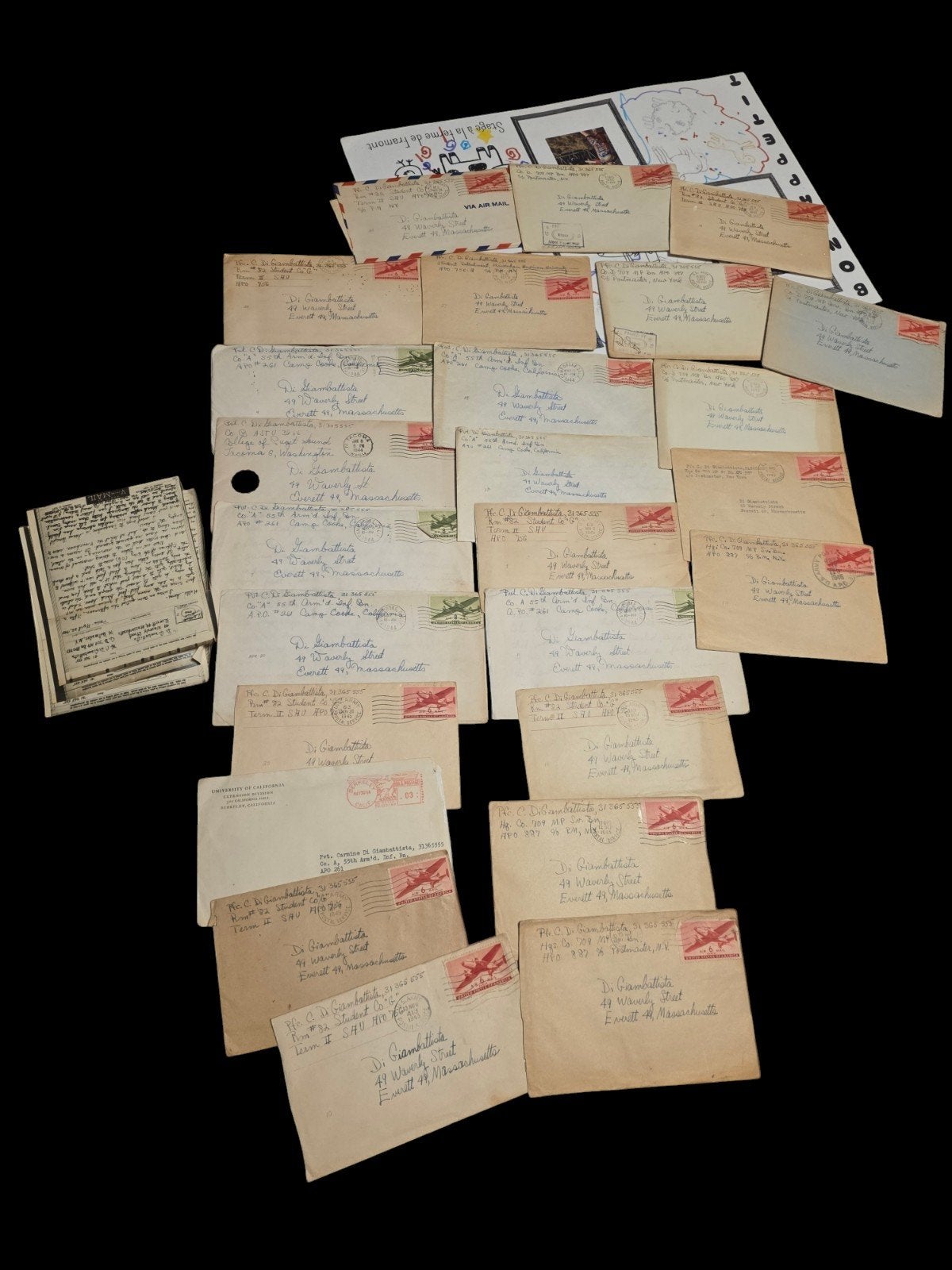 Uitzonderlijk veel Amerikaanse militaire correspondentie - S, Ophalen of Verzenden