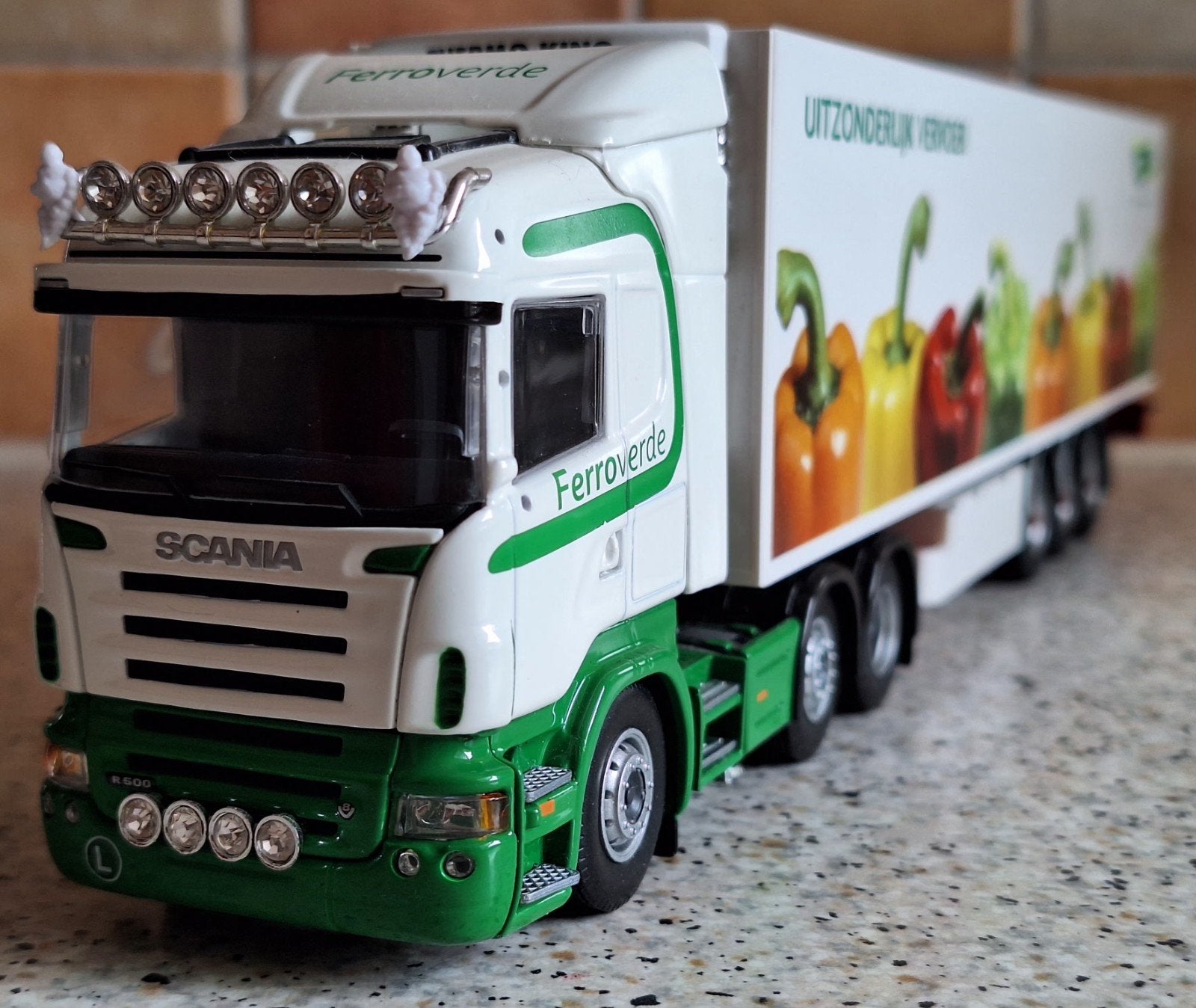 SCANIA R500 trekker met koeloplegger "Ferroverde/Greenery", Ophalen of Verzenden, Tekno
