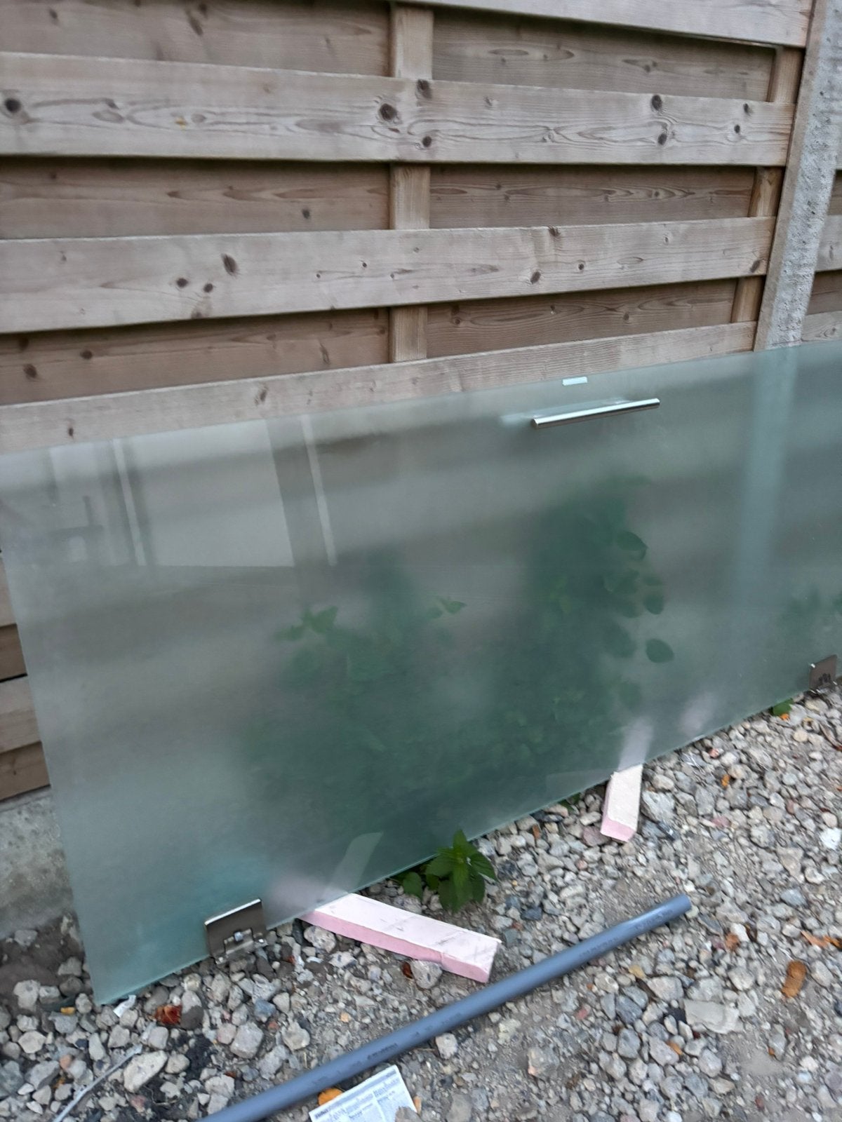 Glazen deur in melkglas, Ophalen, Gebruikt, 160 cm of meer