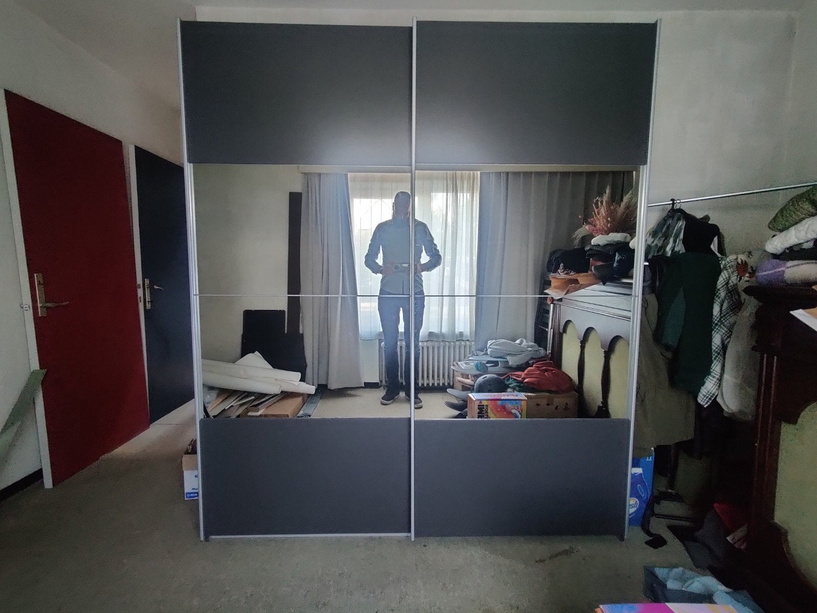 kleerkast met spiegels, Ophalen, Met deur(en), Gebruikt, 200 cm of meer