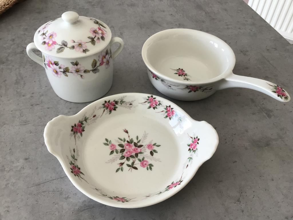 Lot de 3 porcelaine Apilco, Antiek en Kunst, Ophalen
